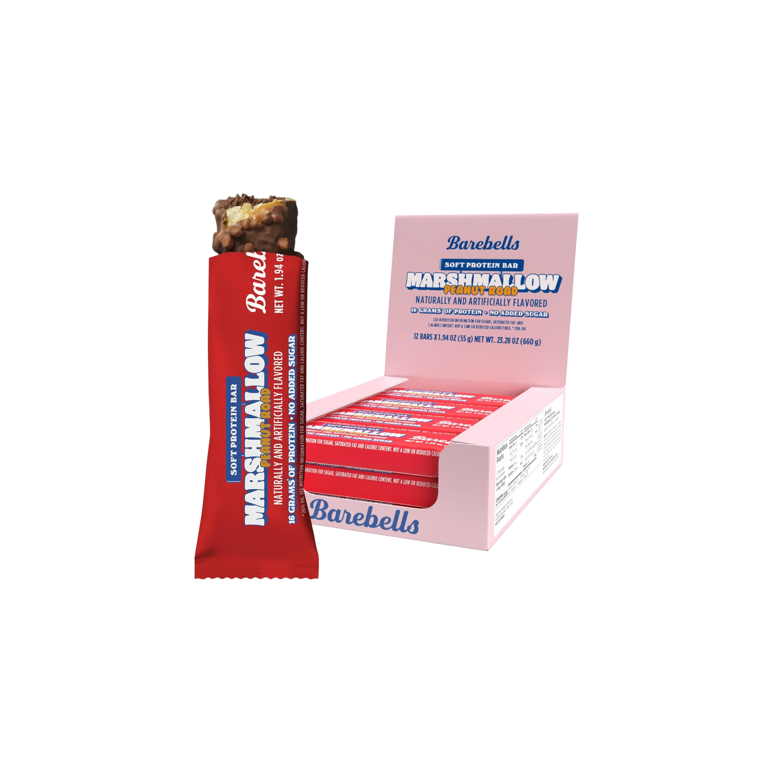 Soft Protein Bars by Marshmallow Peanut Road - 12 Count by Barebells